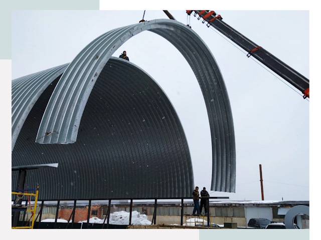 Полукруглые ангары в Каспийске