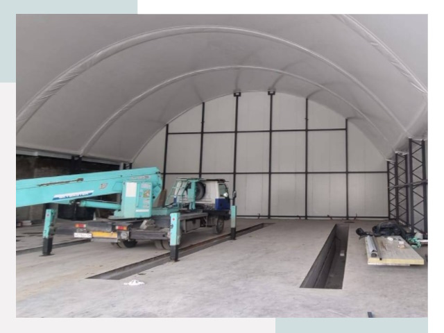 Внутреннее оснащение ангаров в Каспийске